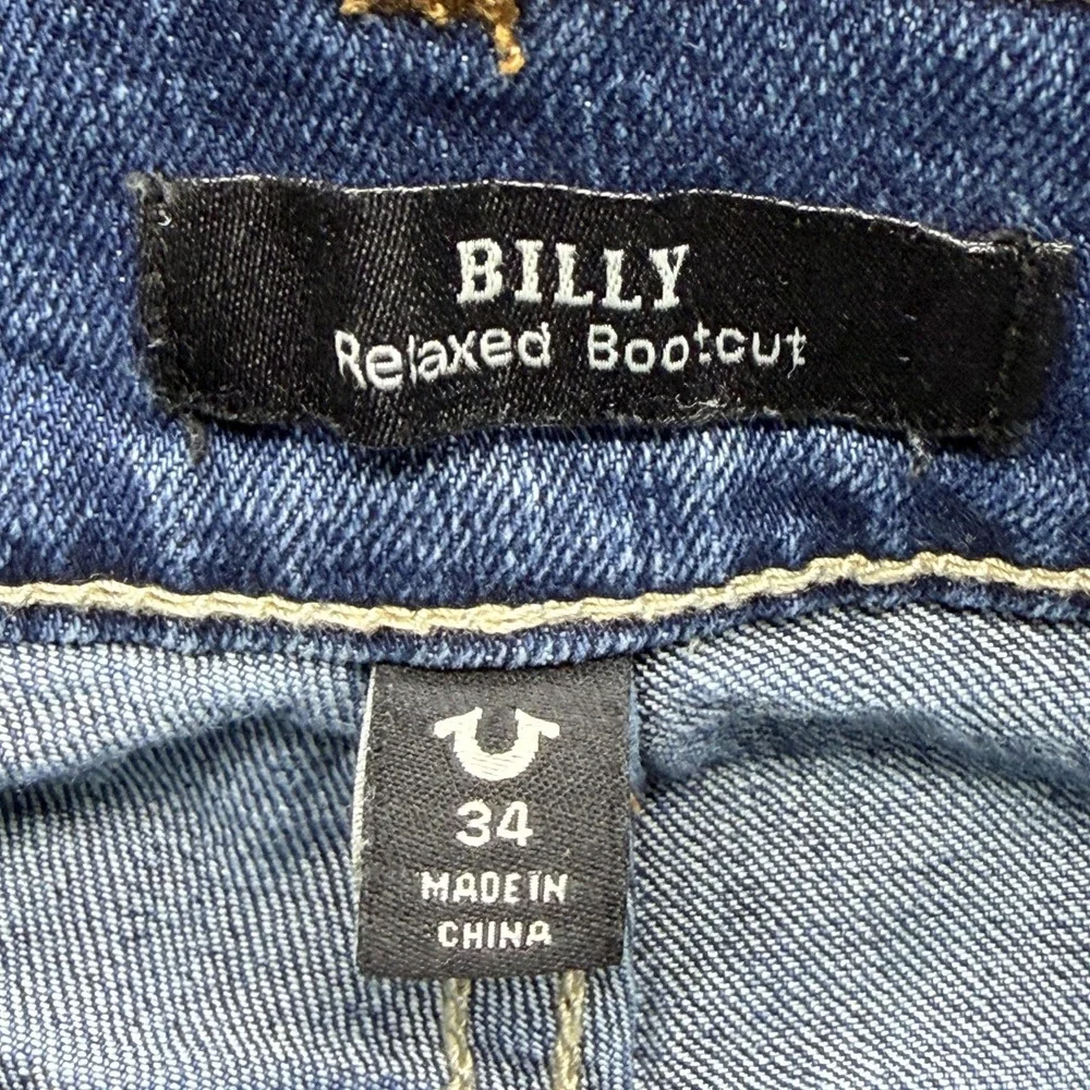 True Religion Billy Relaxed Bootcut Jeans Mens Measured 36x33 Blue Medium Wash